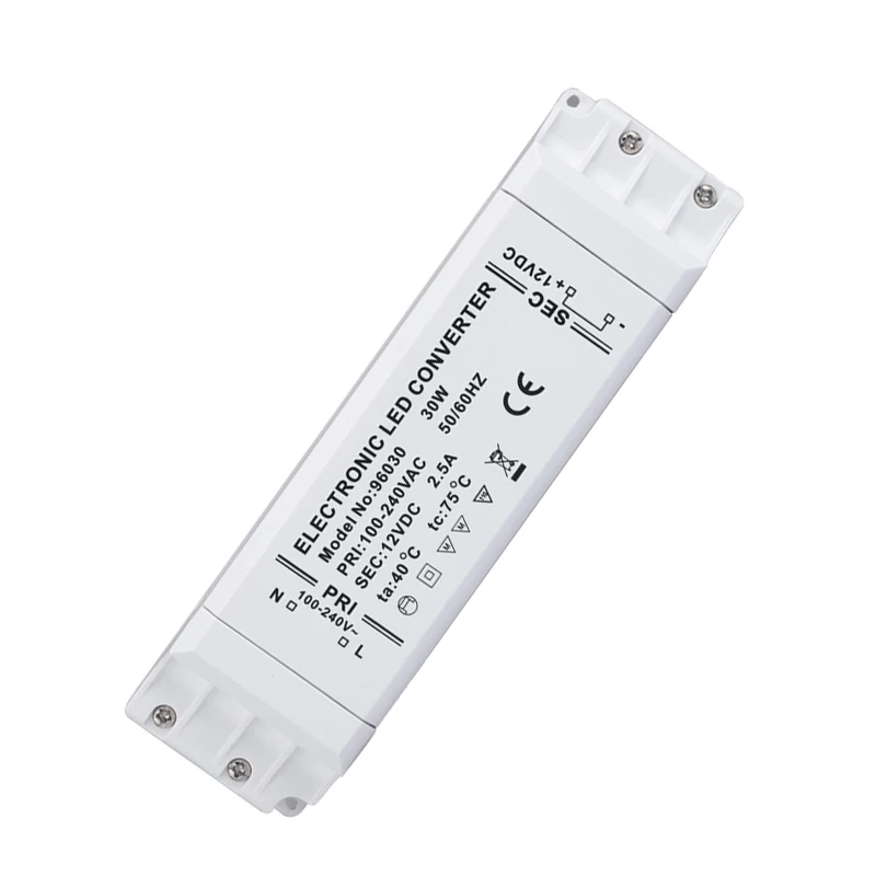 Светодиодный трансформатор 12V DC 30W EMC источник питания 100-240 V без минимальной нагрузки
