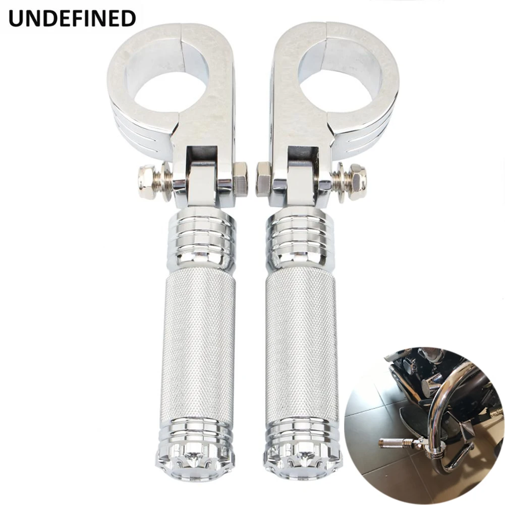 Motorcycle Footrests Chrome Motorcycle Highway Foot Pegs Footrest 32 38mm Engine Guard Footpeg For Harley Touring RoadKing Sportster 883 Softail Dyna