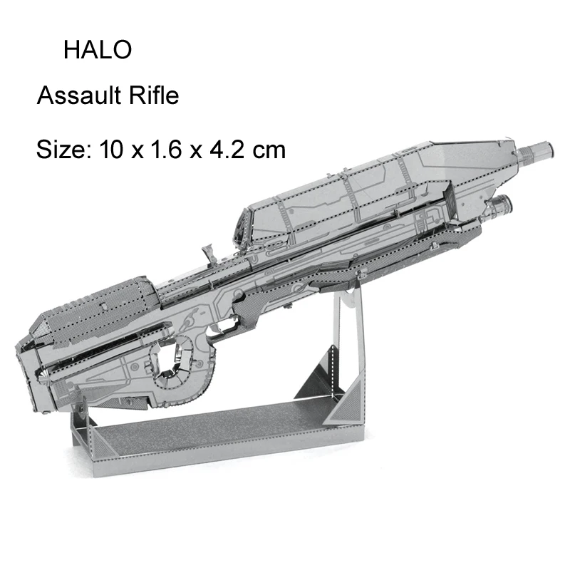 HALO 3D металлические головоломки СБ модель наборы DIY лазерная резка собрать игрушки украшения рабочего для детей - Цвет: Assault Rifle