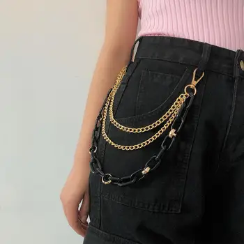 

Hip Hop Pants Chain Secure Travel Wallet Chain Heavy Jeans Link Coil Duty Leash G9B6