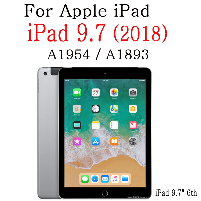 Чехол для Apple iPad 9,7 A1822 A1893 6-го поколения fundas smart sleep Wake Bag чехол-подставка для iPad Pro 9,7'' - Цвет: For ipad 9.7 2018