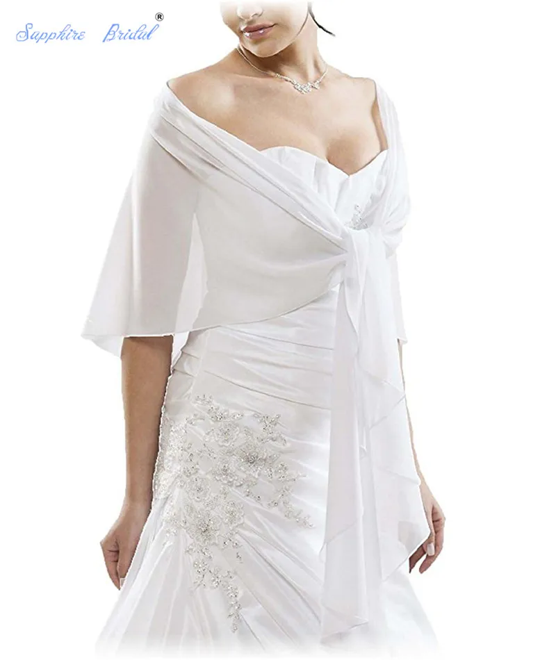 Сапфировое свадебное vestido de festa Женская шаль болеро шифон вечернее свадебное накидка Болеро накидка