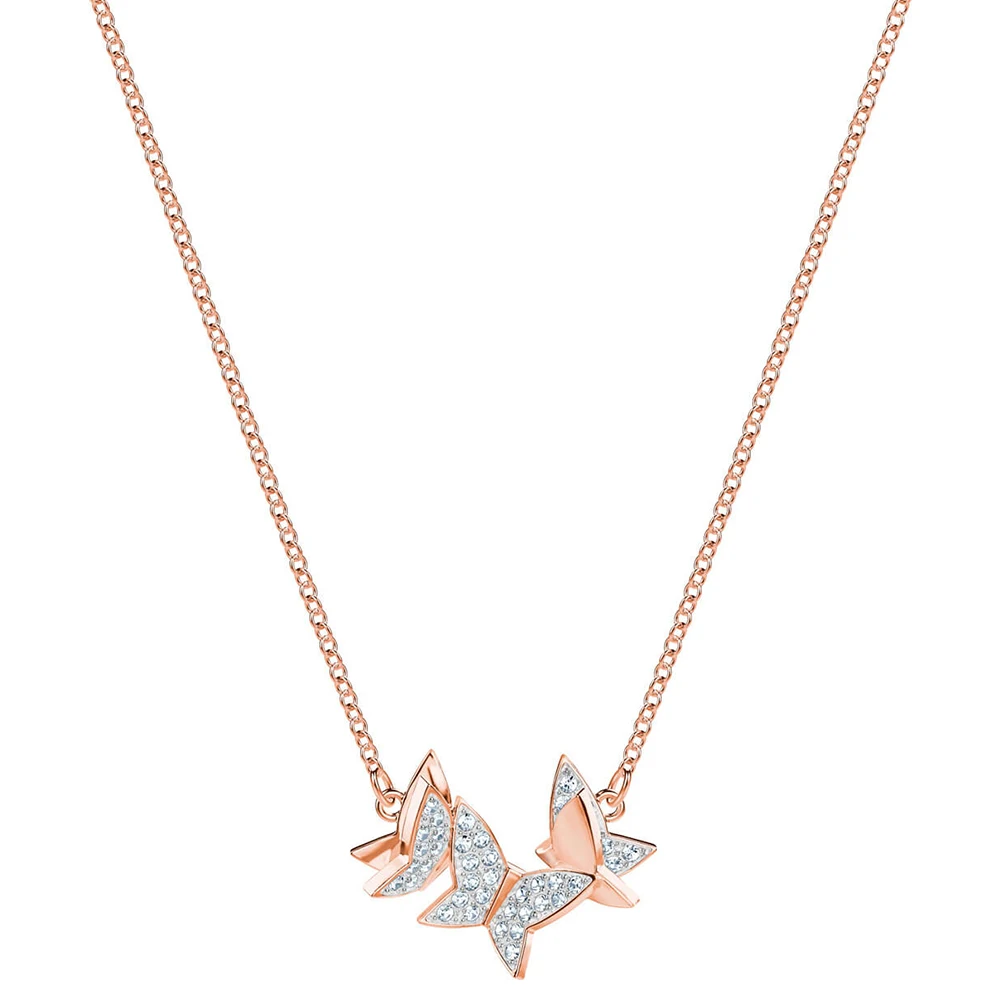 

SWA RO 2019 Years Romantic Butterfly Necklace Rose Gold Female Clavicle Chain Female Jewelry Valentine's Day gift Wild Jewelry