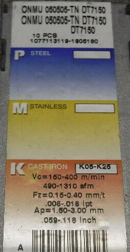 ISCAR 10 шт. Карбид ONMU 050505-TN-DT7150