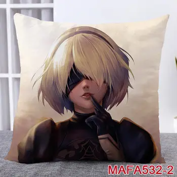 

New Anime Game NieR:Automata Dakimakura Cover 3D Print Two sided 45X45CM Decorative Pillowcase YoRHa 2B Square Pillow Cover NR01