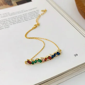 

Silvology 925 Sterling Silver 5A Colorful Zircon Wave Curve Bracelets Elegant Light Luxury Bracelets for Women Birthday Jewelry