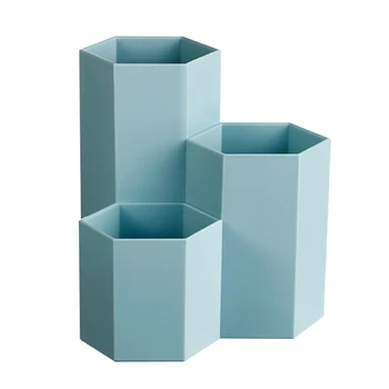 

Hexagon ABS Table Organizer Makeup Cosmetic Holder Desk Pen Pencil Storage Box Case