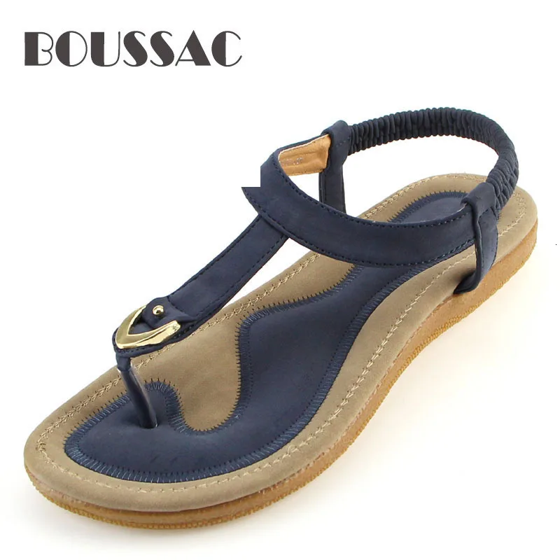 

BOUSSAC size 35-42 new women sandal flat heel sandalias femininas summer casual single shoes woman soft bottom slippers sandals