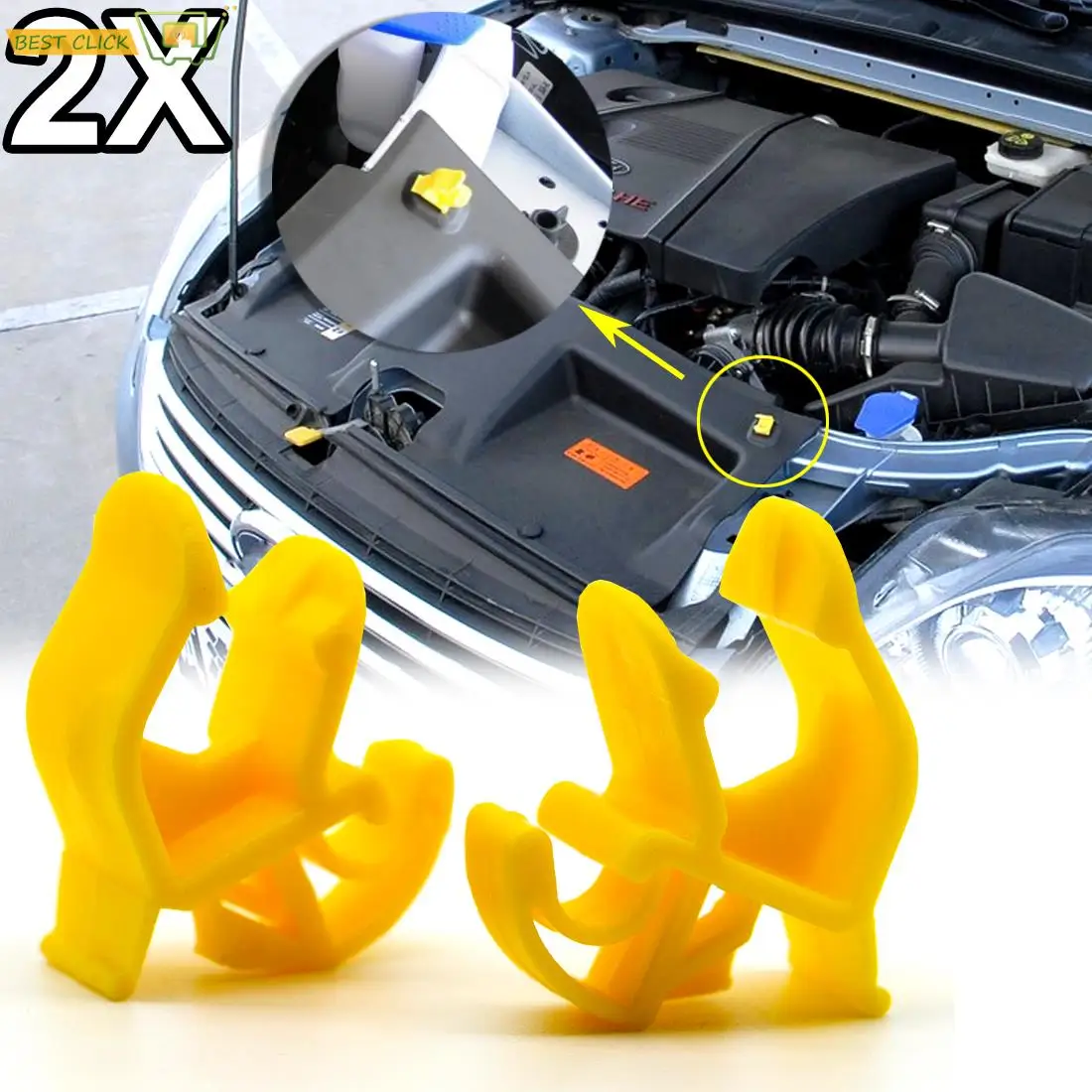 2 개/대 후드 유지 롭 보닛 패스너 클립 리테이너 W709046S300 For Ford Transit Mondeo 레인저 시에라 에스코트 S-Max Galaxy