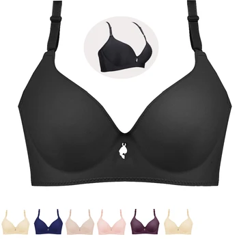 

New Sexy B C Cup Wireless Simple Soft Massage Bra Plus Size Push Up Bra Women Bralette Underwear Smoothly One-piece Seamless Bra