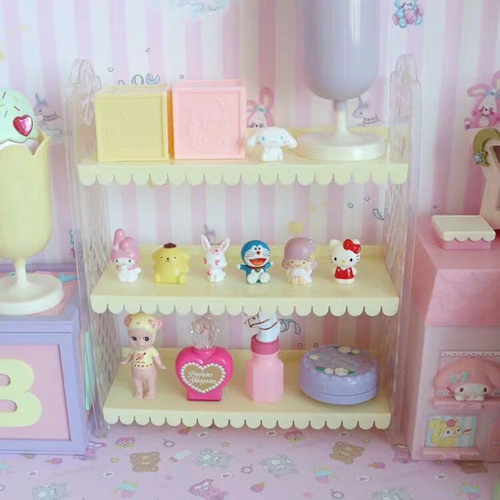 折りたたみ式収納棚,ピンクのデスクトップ,3層,折りたたみ式,寮用,無料