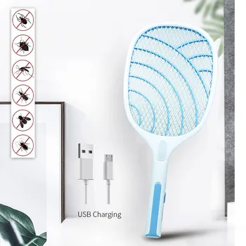 

Electric Hand Held Bug Zapper Insect Fly Swatter Racket Portable Mosquito Killer Pest Control USB Charge For Bedroom Outdoor#Y20