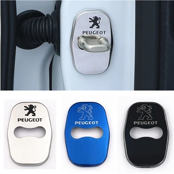 

For Peugeot 301 308 408 508 2008 3008 4008 5008 Stainless Steel Car Door Lock Cover Protection Stickers Accessories