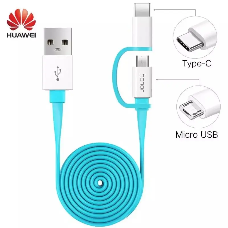 2 в 1 Micro USB type C кабель huawei P20 Pro быстрое зарядное устройство 2A 1,5 M type-C зарядный кабель Honor 8 9 V9 P7 P8 P9 P10 lite