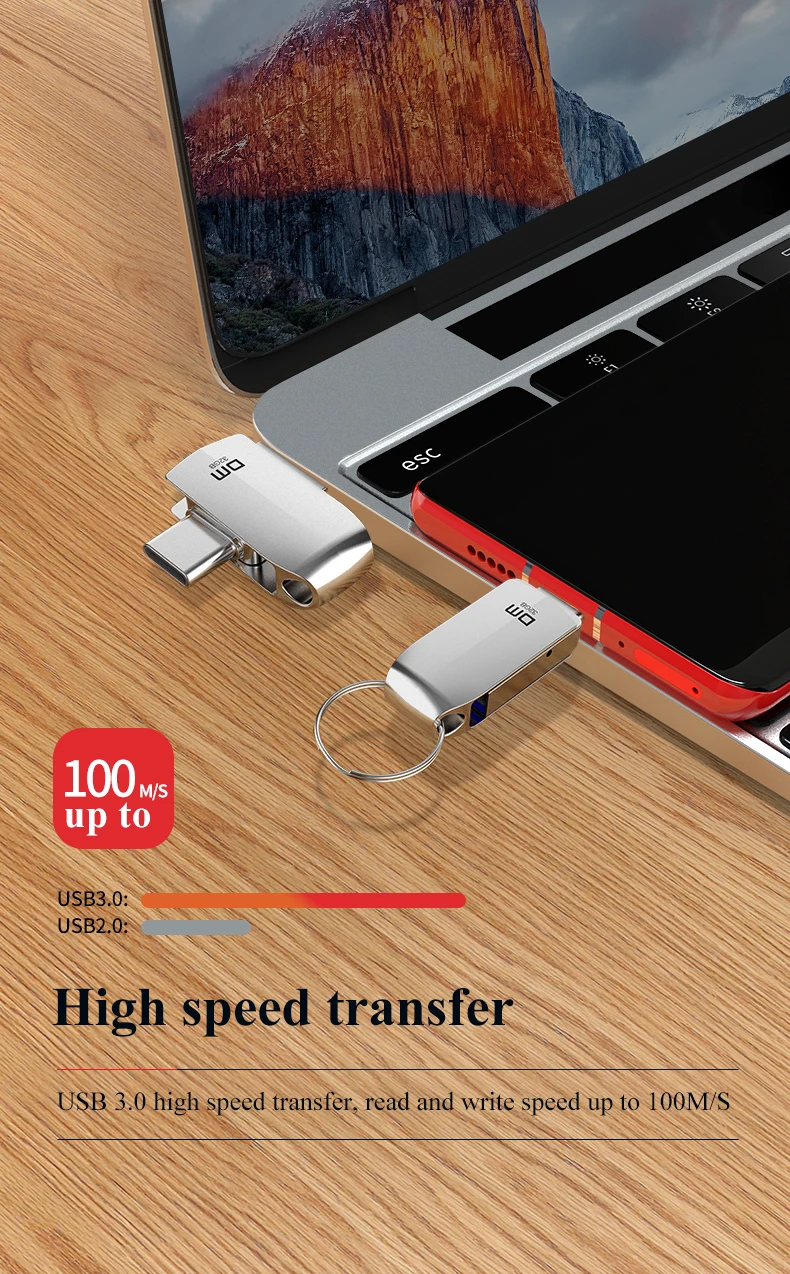 DM USB C флэш-накопитель 64 Гб type C USB флэш-накопитель PD162 32 Гб OTG usb флешка Высокоскоростной USB 3,0 флэш-накопитель