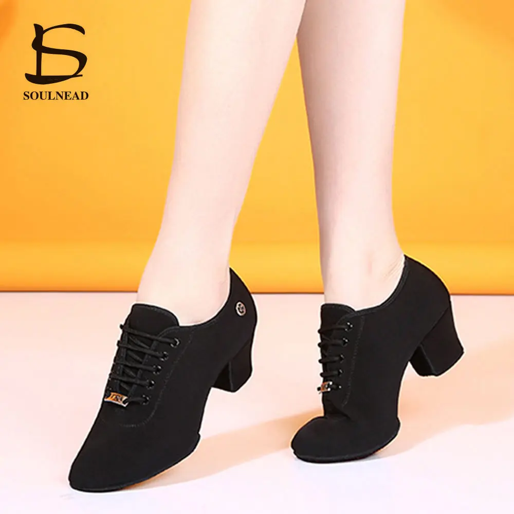 Latin Ballroom Dance Shoes Women Tango Jazz Salsa Dancing High Heels Training Shoe Girls Ladies Modern Social Dance Sneakers