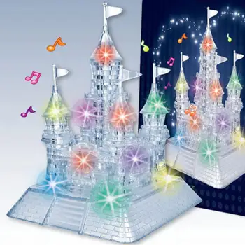 

105Pcs 3D Castle Building Blocks Toy Music Light Educational Puzzles Jigsaws Educational Toys For Children Legoings Girls Friend