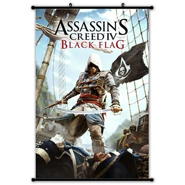 Светло-серый Assassins Creed Звёздные войны мой герой Academy прокрутки живопись аниме настенные подвесные плакаты холст 22 стиля художественное украшение для дома 2 - Цвет: Светло-серый