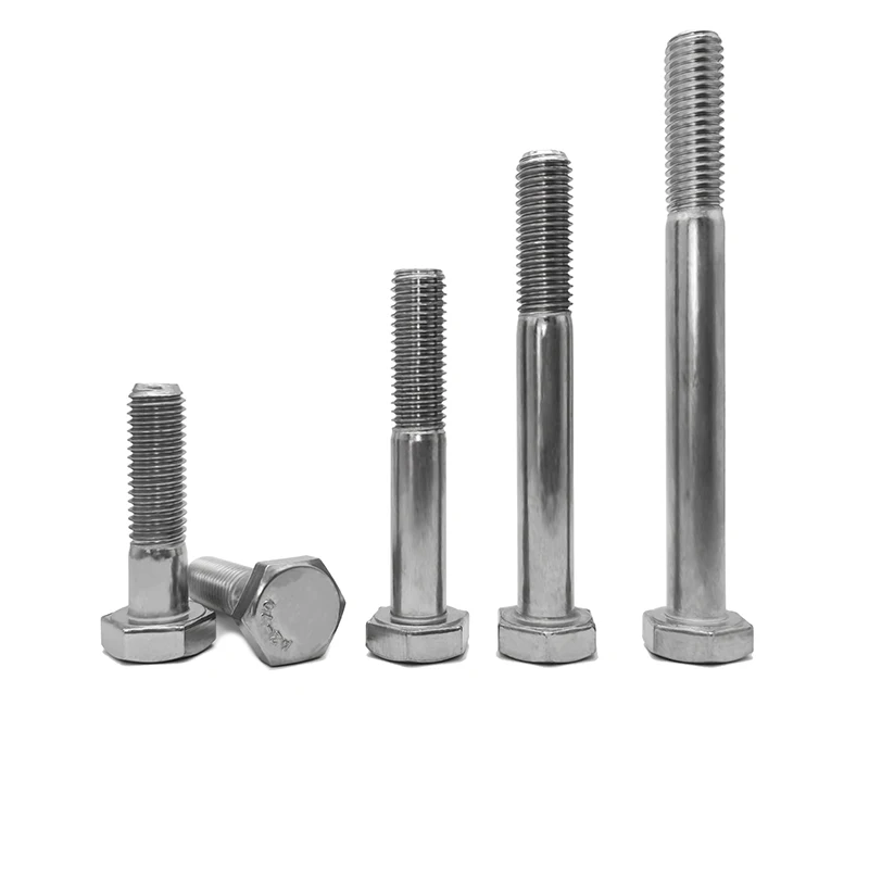 Sourcing Map M10 X 70mm Hex Head Screws Bolts, Nuts, Flat & Lock Washers Kits, 304 Stainless Steel Fully Thread Hexagon Bolts 4 Sets