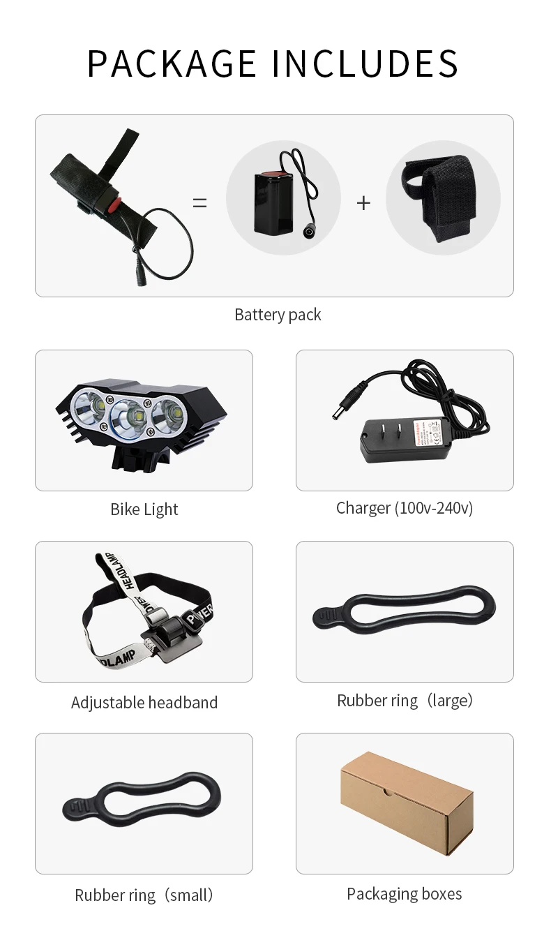 T6/L2 светодиодный велосипедный светильник 12000 лм 3 x XML 3 режима велосипедная лампа головной светильник велосипедный фонарь+ перезаряжаемый аккумулятор+ зарядное устройство