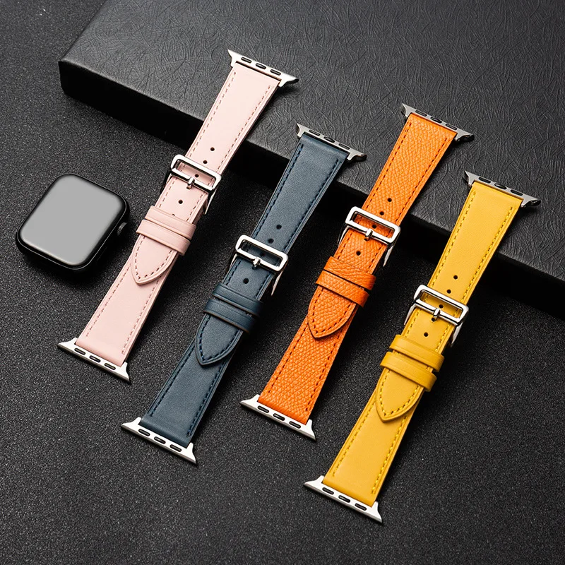 Кожаный ремешок для Apple watch браслет часов iWatch series 6 5 4 3 se 7 44 мм 40 45 41 38 42 | Наручные