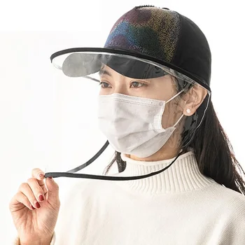 

Protective Facial Mask Anti-Spitting Splash Hat Windproof Sand Face Mask Cap Protective PVC Cover For Women Men Adjustable Size