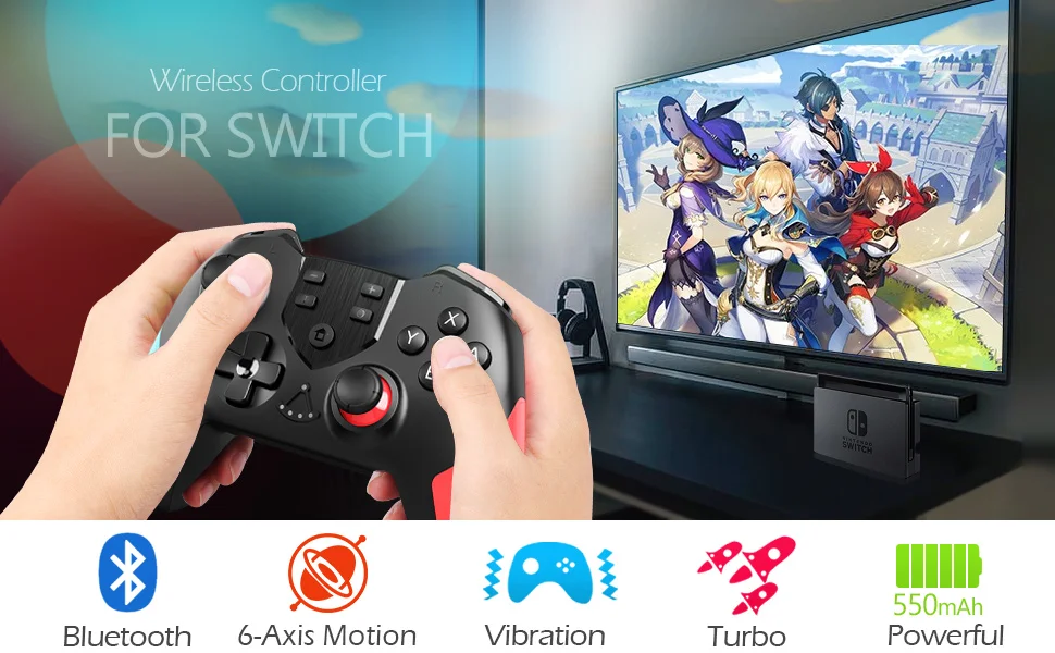 2021 New Bluetooth Switch Pro Gamepad For Nintendo Switch Console Wireless Gamepad Video Game PC Game Joystick Controller