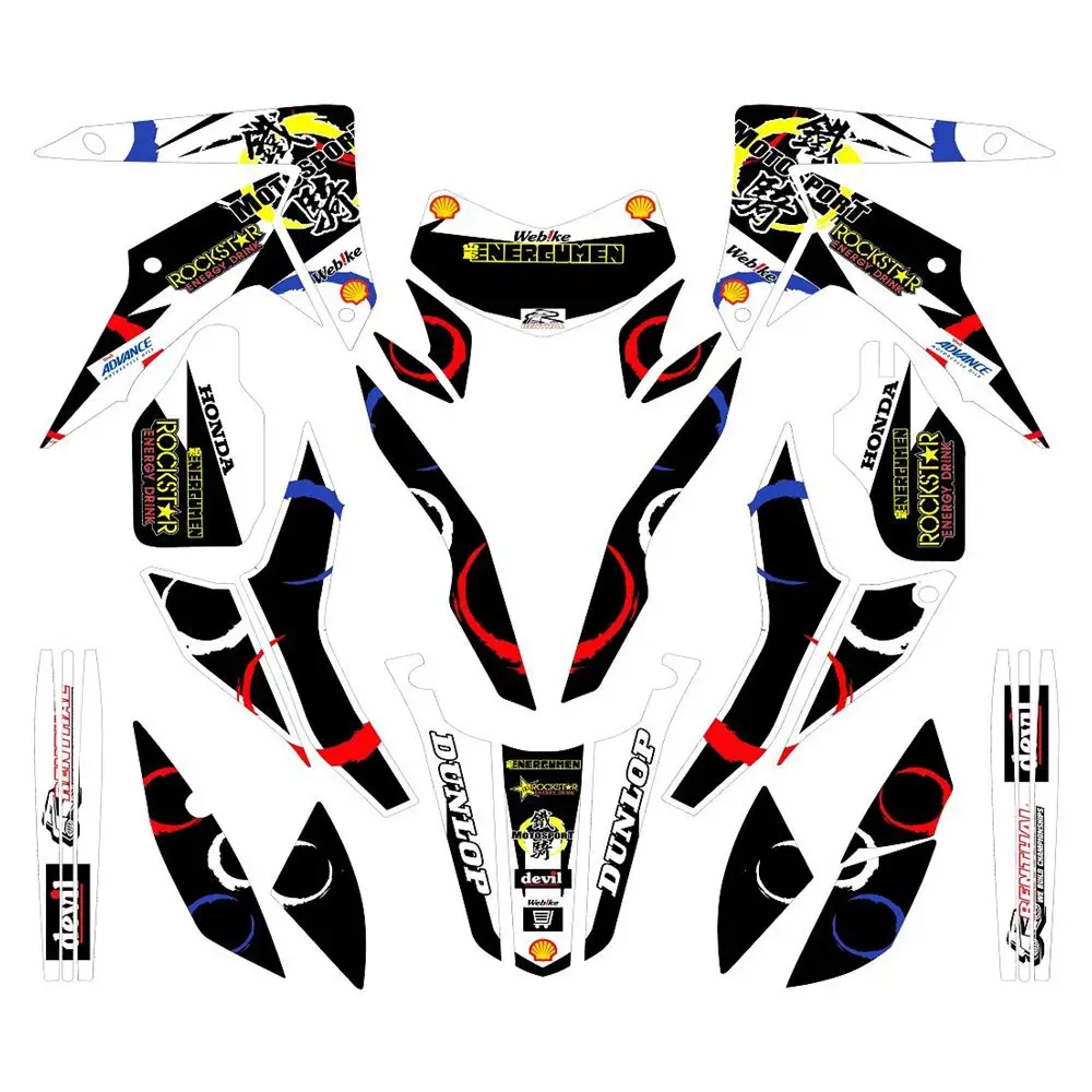 

New Full Graphics Decals Stickers Custom Number Name 3M Bright Matte Stickers Waterproof For HONDA CRF250L 2012-2017