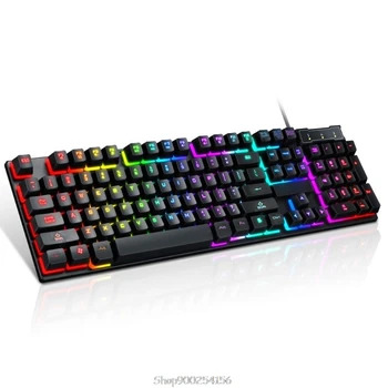 

USB Wired Gaming Keyboard 104 Keys Mechanical Feeling Gamer Keyboard for Computer Laptop O31 20 Dropship