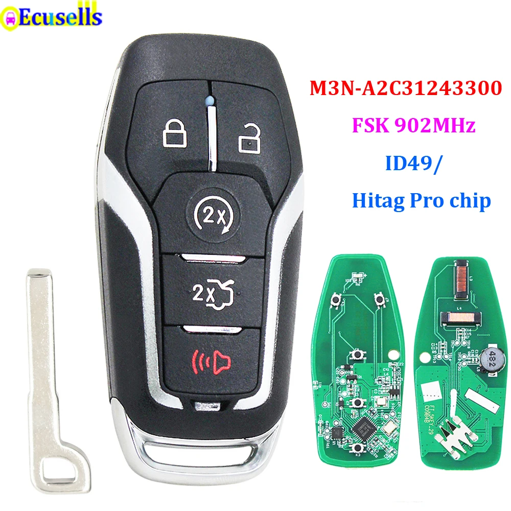 4 + 1/5 кнопочный умный дистанционный ключ FSK902 МГц ID49 чип для Ford Fusion Explorer edge Mustang F150