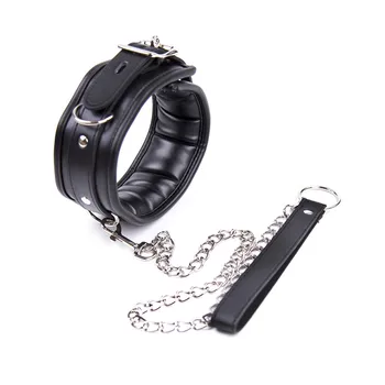 PU Leather Padded Wrist Cuffs & Ankle Cuffs & Neck Collar Set ,BDSM Leather Bondage ,Cosplay Accessories porno sex adult 4