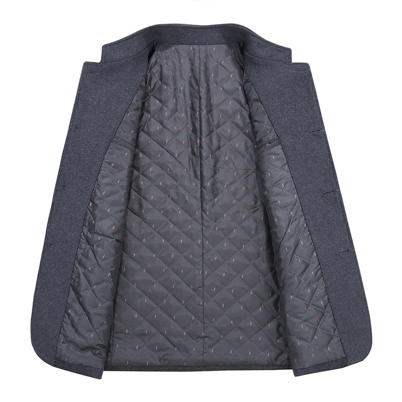 Mirecoo/зимнее пальто для мужчин, улучшенный толстый жакет для мужчин, Однотонное шерстяное пальто высокого качества с отложным воротником, модное повседневное зимнее пальто