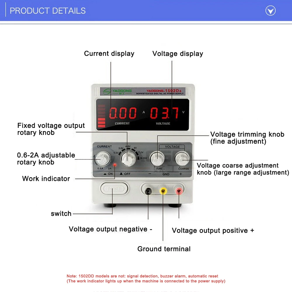 Регулируемый источник питания постоянного тока 1502DD 15V 2A светодиодный Дисплей инструментов для ремонта мобильных телефонов, Мощность тест Регулируемый источник питания