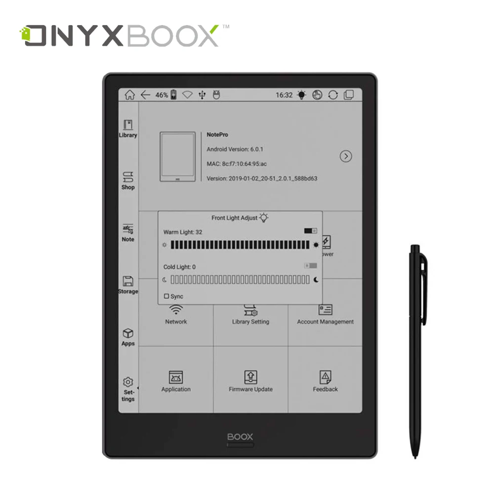 BOOX Note Pro ebook Reader 10," E-reader Wi-Fi e-ink гибкий Tou-ch cta экран цифровой блокнот передний светильник для чтения электронных книг