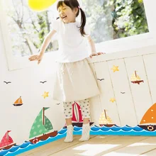 Цветные наклейки на стену для парусника Гостиная съемные стеклянные наклейки на стену пленка на стену экологически чистые Мультяшные наклейки на стену