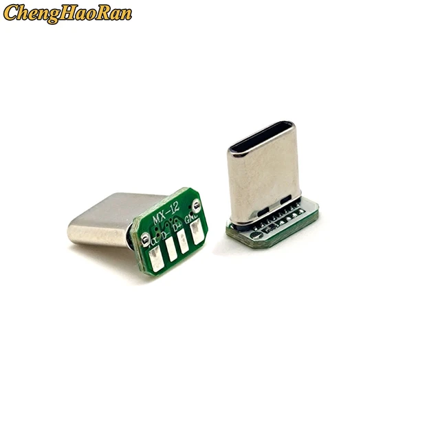 5pcs Type C Jack Male Vertical Patch Board 16pin Data Band PCB USB-C Male  Head 