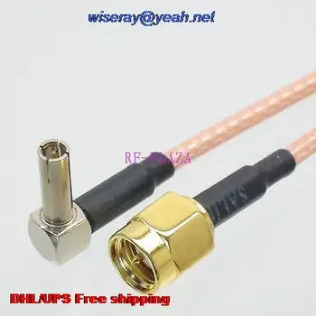 

DHL/EMS 100 pcs Cable 8inch SMA male plug to TS9 male right angle RG316 RF Pigtail jumper cable with one year warranty-A2