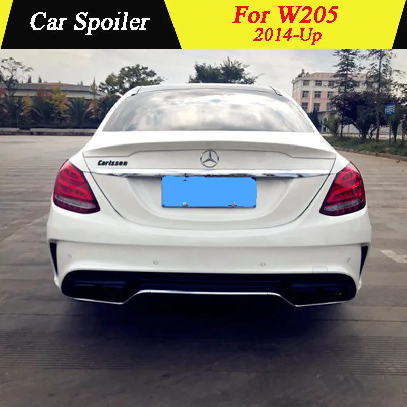 Для Mercedes-Benz W205 c-класс задний спойлер из АБС-пластика Материал грунтовка Цвет автомобильное украшение в виде хвостового крыла