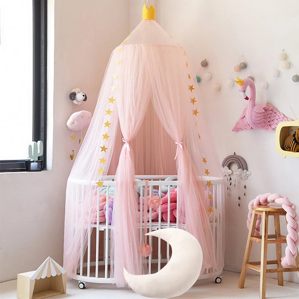 Urijk Hanging Mosquito Net Round Baby Kids Lace Four Corner Student Canopy Bed Mosquito Net for Children Girls Room Decoration Urijk Hanging Mosquito Net Round Baby Kids Lace Four Corner Student Canopy Bed Mosquito Net for Children Girls Room Decoration
