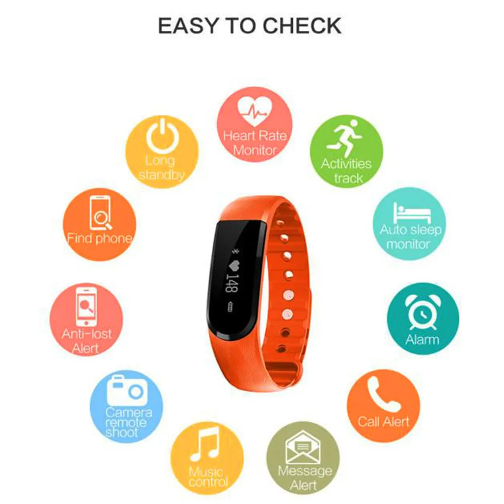 ID101HR Bluetooth Смарт-Браслет фитнес-трекер монитор сердечного ритма умный Браслет носимые устройства для IOS Android