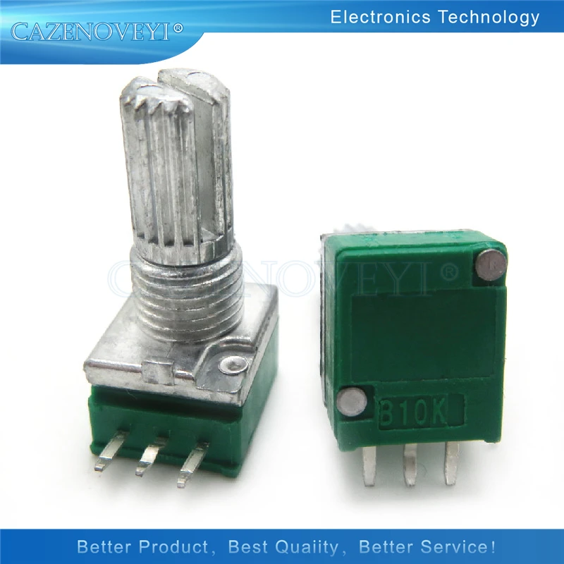 RK097N B1K B5K B10K B20K B50K B100K B500K B250K B5K switch audio 3pin shaft 15mm amplifier sealing potentiometer 5pcs/lot