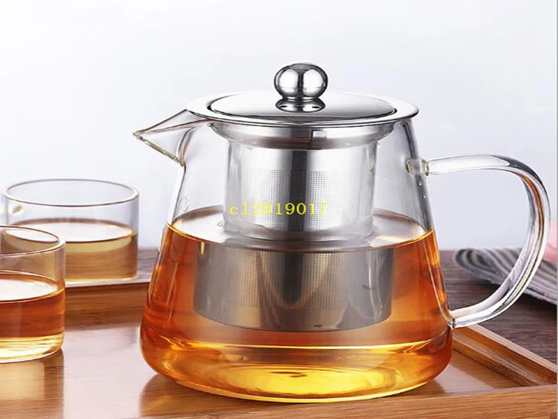 550 мл Прозрачный термостойкий стеклянный чайник с Infuser Фильтр банка для чая, дома, офиса, чая, кофе инструменты