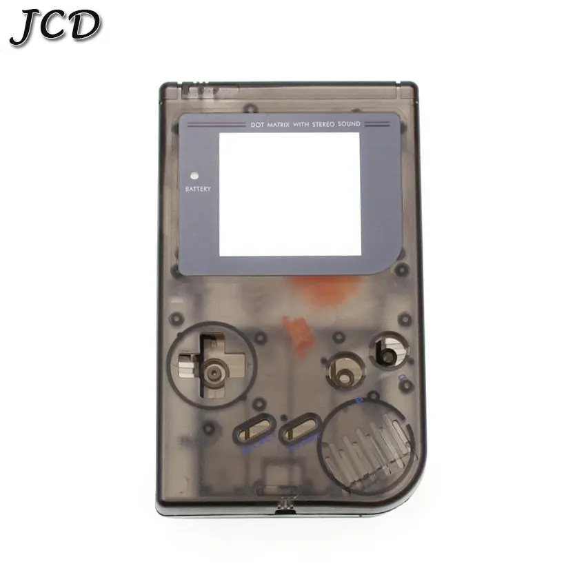 clear black JCD для GameBoy Классическая игра Сменный Чехол пластиковый корпус крышка с кнопкой Набор для nintendo GB корпус Чехол консоль - Цвет: clear black
