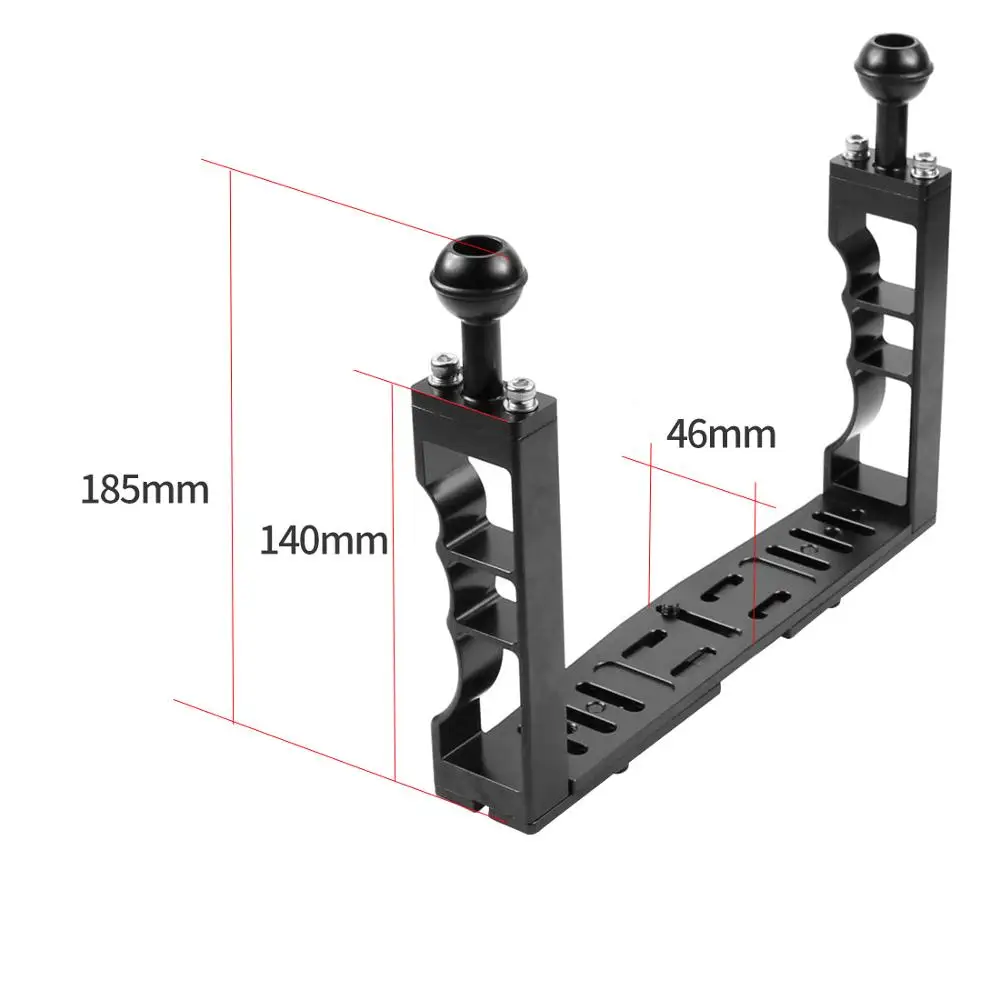  Aluminum alloy Diving Camera Holder Handle Tray Grip Bracket Flashlight Kit for Go Pro Action Camer