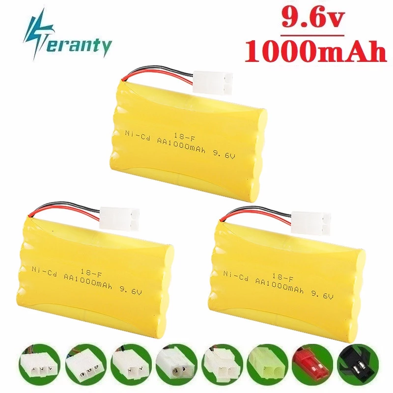 Upgrade 9.6v 1000mah NiCD Battery For Rc Toys Cars Tanks Trucks Robots Guns Boats AA Ni-CD Rechargeable Pack 3pcs | Игрушки и хобби