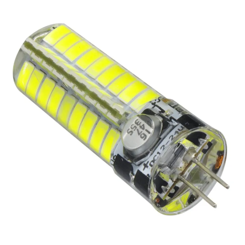 Светодиодный светильник 6 Вт G4 72-5736 SMD светодиодный светильник G4 двухштырьковая база ac12в DC12V-24V силиконовая кристальная кукурузная лампа супер яркая 580 люменов