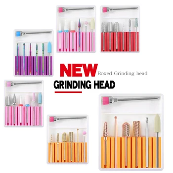 

7pc Ceramic Diamond Nail Drill Bits Set Milling Cutter for Manicure Pedicure Rotary Gel Grinding Head Electric Machine Accessory