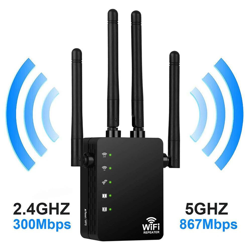 Беспроводной роутер ретранслятор Wi Fi 1200 Мбит/с двухдиапазонный 2 4/5G 4 антенна