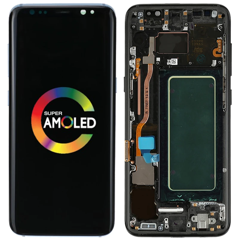 

Original S8 LCD For Samsung Galaxy S8 Plus LCD Display With Frame AMOLED S8 G950F G950A Screen Display S8 Plus G955F G955A LCD