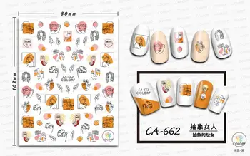 

Newest CA-662 Abstract female sereis 3d nail art sticker nail decal stamping export japan designs rhinestones decorations